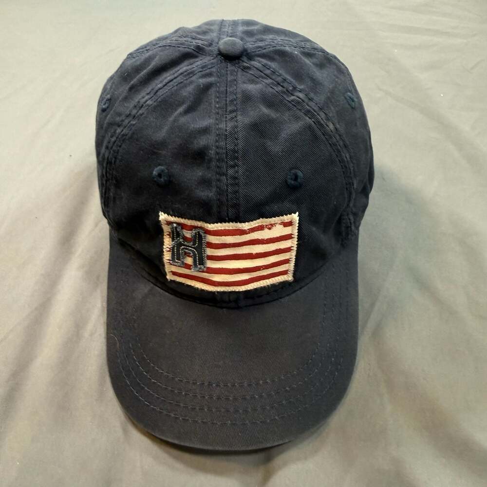 Tommy Hilfiger American Flag H Logo Navy Cotton Dad Hat Adjustable Cap